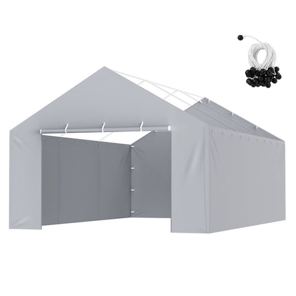 Carport Sidewall Cover 13x20 Ft, Waterproof UV, Gray
