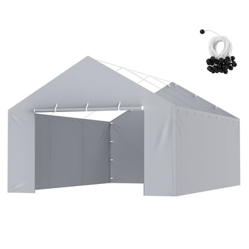 Carport Sidewall Cover 13x20 Ft, Waterproof UV, Gray