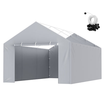 Carport Sidewall Replacement Cover 12 x 20 ft, Gray