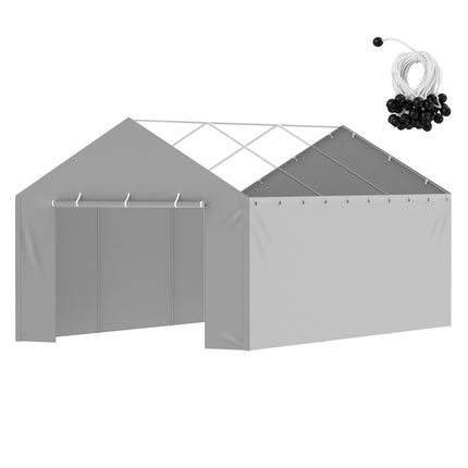 Carport Sidewall Replacement Cover 12 x 20 ft, Gray