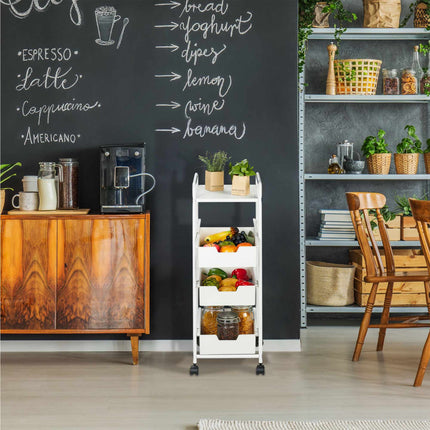 Cart with 3 levels and shelf