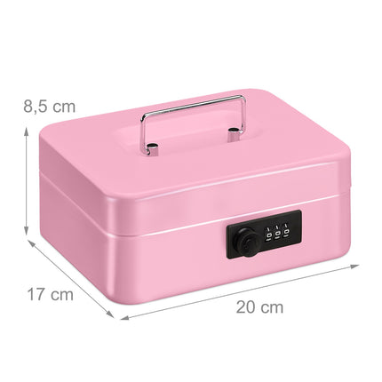 Cash Box with Combination Lock, Steel, 5-Compartment Tray