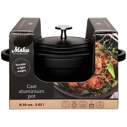 Casserole with Lid, 2.6L Cast Aluminum