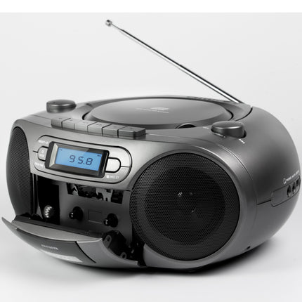 Cassette radio CD/FM radio/Cassette tape/USB/BT Dark grey