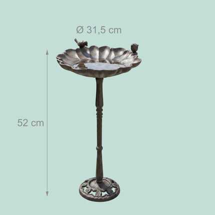 Cast Iron Bird Bath – Standing, Frost-Resistant Basin