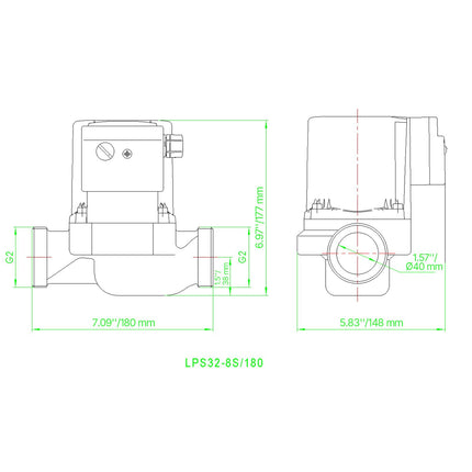 Cast Iron Circulator Pump, 3/8 HP, 220-240V, 3-Speed