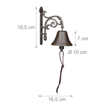 Cast Iron Door Bell – Vintage Style, Brown Finish