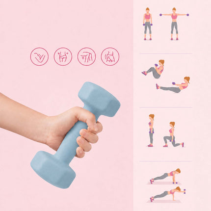 Cast Iron Dumbbells Pair, Ergonomic Grip, Non-Slip Coating
