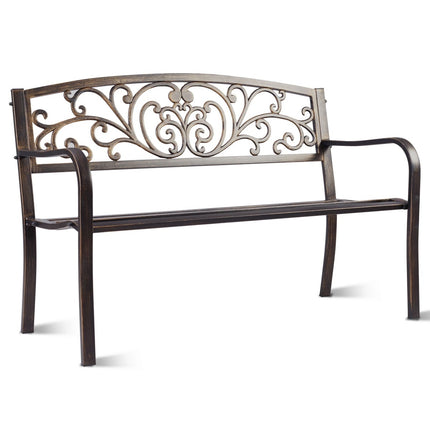 Cast Iron Garden Bench for 2-3 People with Backrest