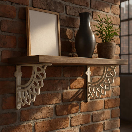 Cast Iron Mandala Shelf Brackets, Set of 2