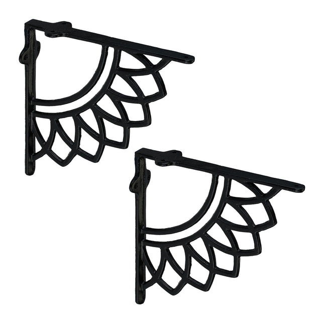Cast Iron Mandala Shelf Brackets, Set of 2