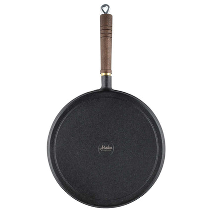 Cast Iron Pancake Pan with Wooden Handle