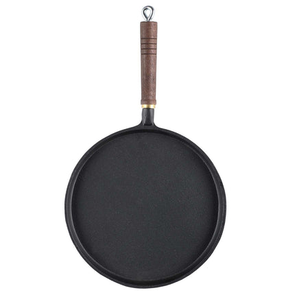 Cast Iron Pancake Pan with Wooden Handle