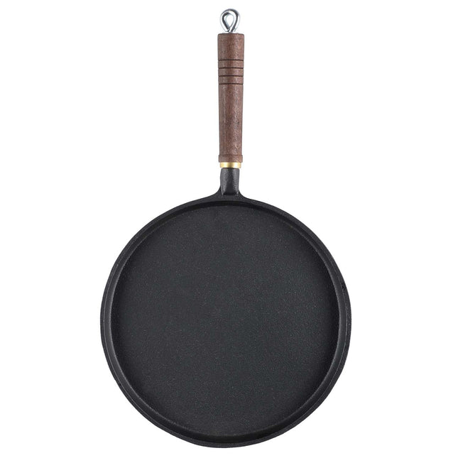 Cast Iron Pancake Pan with Wooden Handle