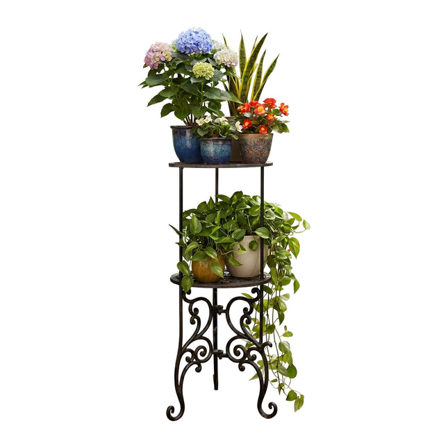 Cast Iron Plant Stand, Vintage Tiered Indoor Outdoor