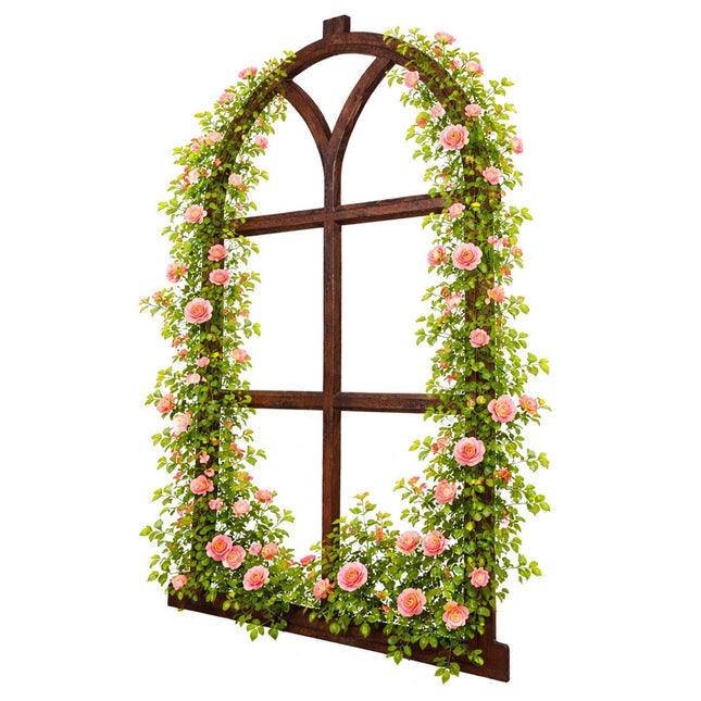 Cast Iron Stable Window – Rustic Rust-Patina Trellis