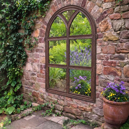 Cast Iron Stable Window – Rustic Rust-Patina Trellis