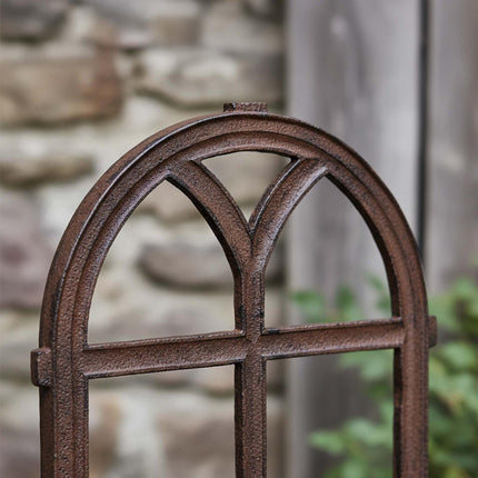 Cast Iron Stable Window – Rustic Rust-Patina Trellis