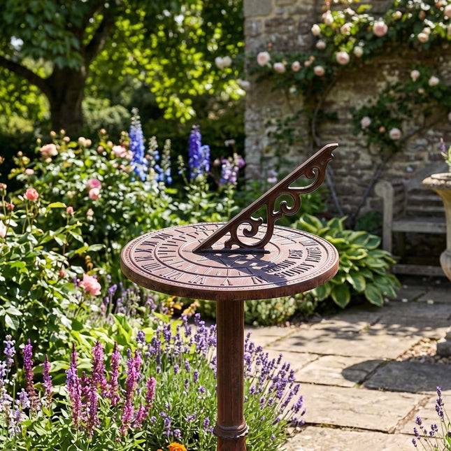 Cast Iron Sundial With Stand – Roman Numerals, Outdoor