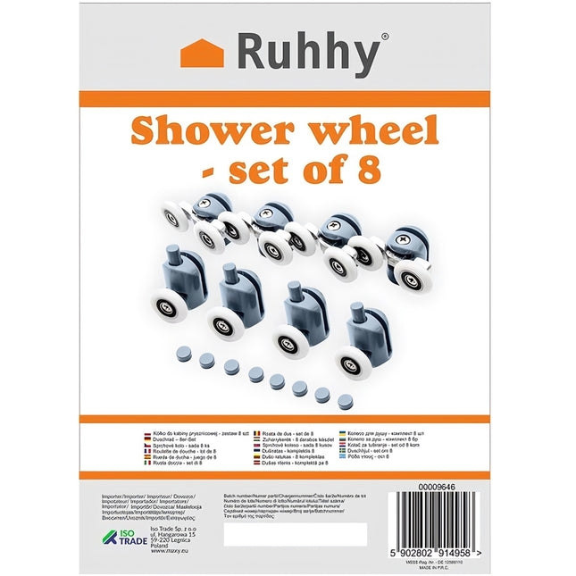 Casters for a shower cabin, set of 8 pcs. KK9646