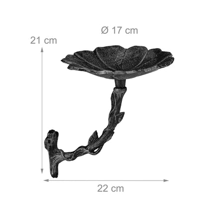 Cast iron bird bath for the wall