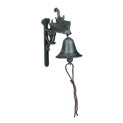 Cast iron doorbell with ship