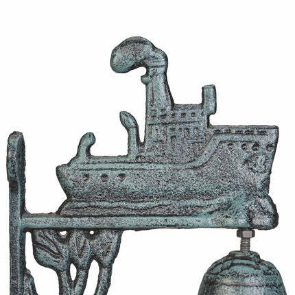 Cast iron doorbell with ship
