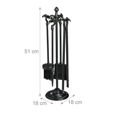 Cast iron fireplace set with 5 parts