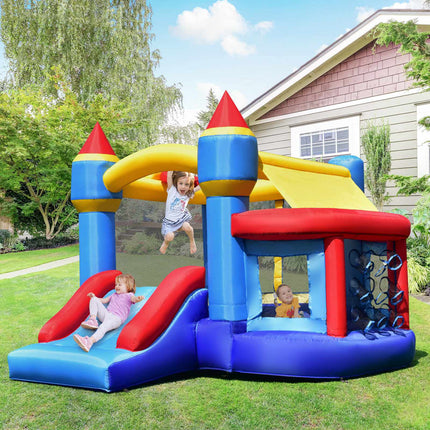 Castle Slide Bounce House with Ball Pit & Basketball Hoop