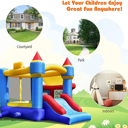 Castle Slide Bounce House with Ball Pit & Basketball Hoop
