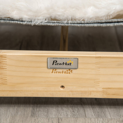 Elevated cat bed Hammock with soft cushion, pine