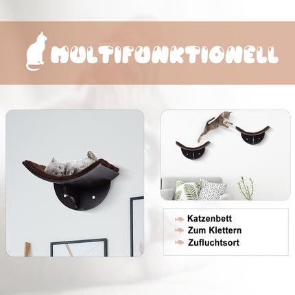 Wall-mounted cat bed with plush cushion, easy assembly