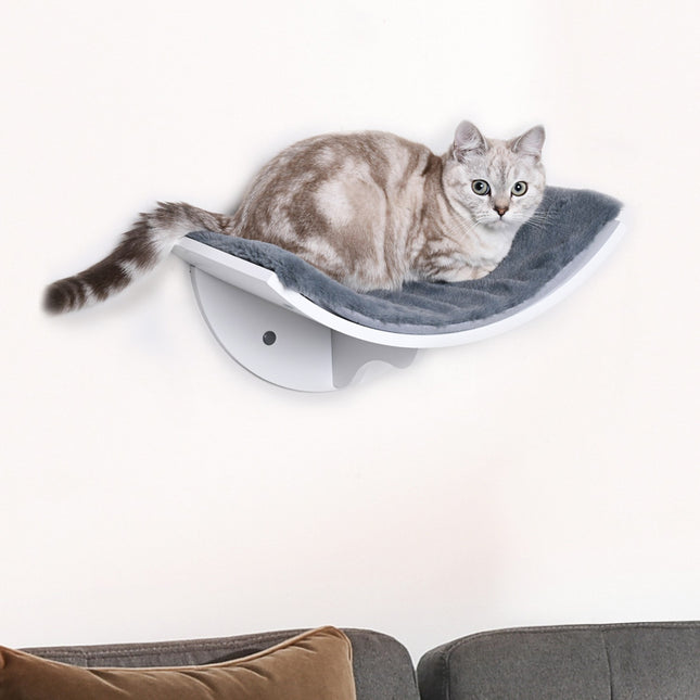 Wall mounted cat bed - stylish with plush cushion, easy installation