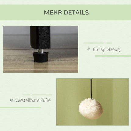 Cat cabinet litter box, oak, magnetic door, play ball, 86x48x52 cm