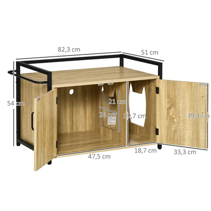 Cat cabinet - natural wood, multifunctional, 82x51x54 cm