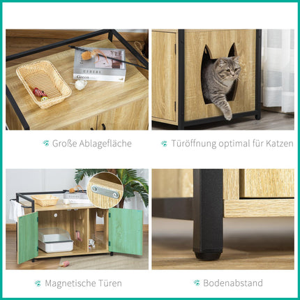 Cat cabinet - natural wood, multifunctional, 82x51x54 cm