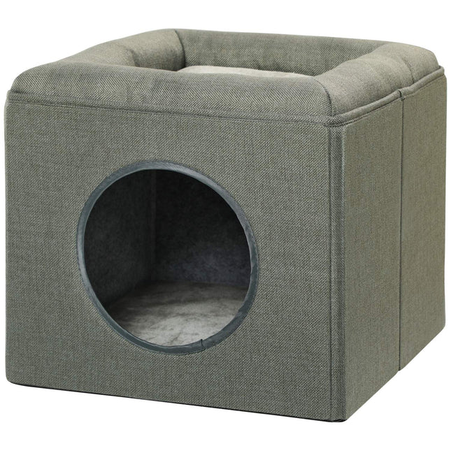 Two-story cat cave with cushion, suitable for cats up to 5 kg