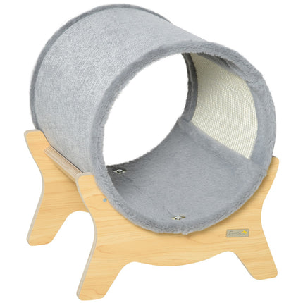 Cat cave with shelf & scratching pad, Grey, 41x40x47 Cm