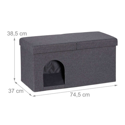Cat Cave in Grey with Lid