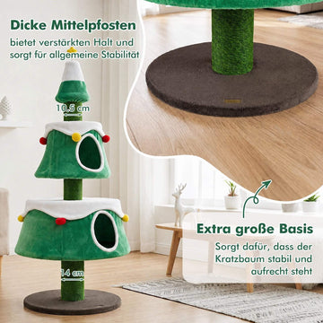 Cat Christmas Tree Tower with Condos and Toys, 61.5"