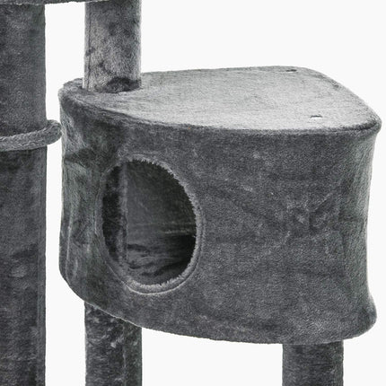 Cat climbing frame, ceiling-high sisal pole, dark grey