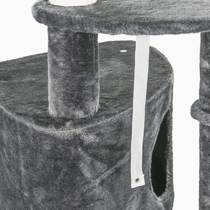 Cat climbing frame, ceiling-high sisal pole, dark grey