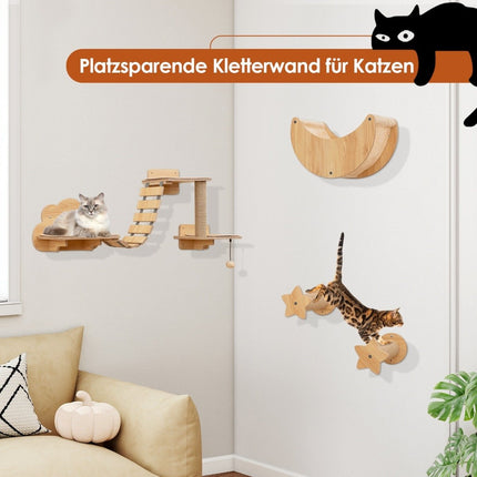 Cat Climbing Wall Set – 6 PCS, Hammock, Scratching Tree
