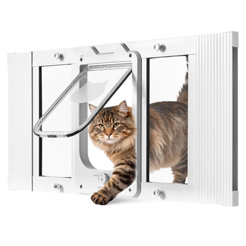 Cat Door for Window, Adjustable 686–813 mm, 4-Way Lock