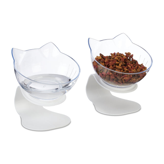 Cat Feeding Bowl Set, Ergonomic Design, Non-Slip