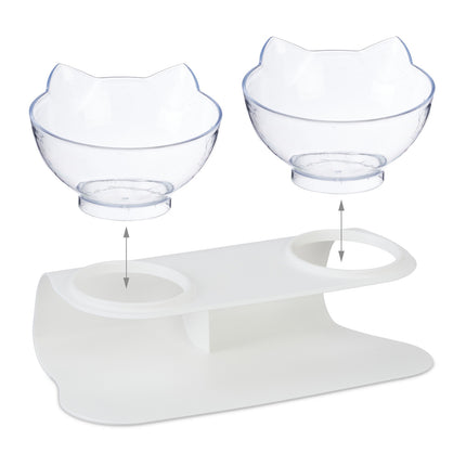 Cat Feeding Station with 2 Non-Slip Bowls