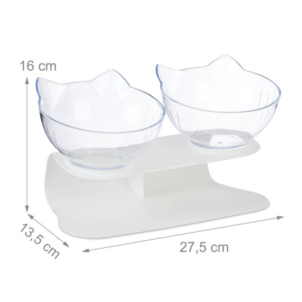 Cat Feeding Station with 2 Non-Slip Bowls