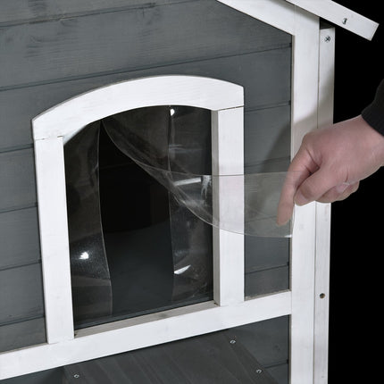Outdoor weatherproof cat house, asphalt roof, 2 levels