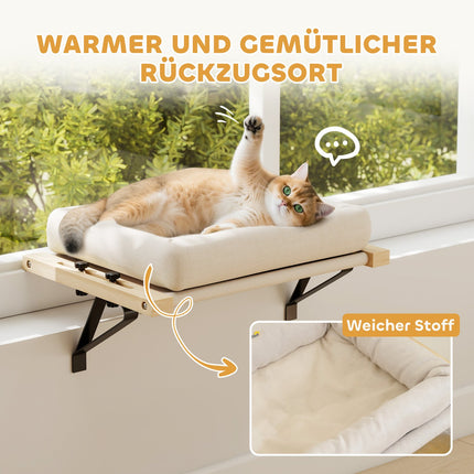 Cat House for Windowsills & Heaters, Cushion, Wood Frame