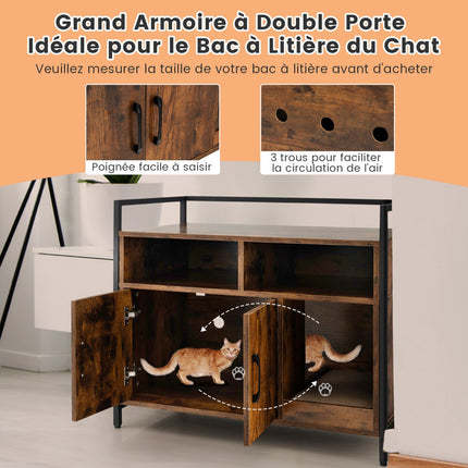 Cat Litter Box Enclosure Cabinet With Storage, Scratcher